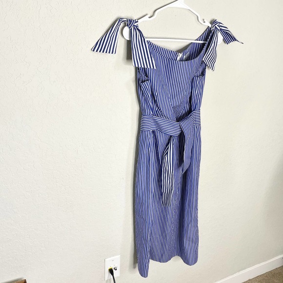 Milly Candice Striped Shirting Tie Dress Size 10 - Picture 7 of 8